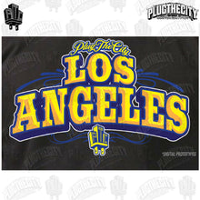 Load image into Gallery viewer, Los Angeles 2.0-Men&#39;s Short Sleeve-black (Blue and Gold)
