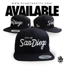 Load image into Gallery viewer, City of San Diego snapback baseball hat-Color:BLK, Thread GRN
