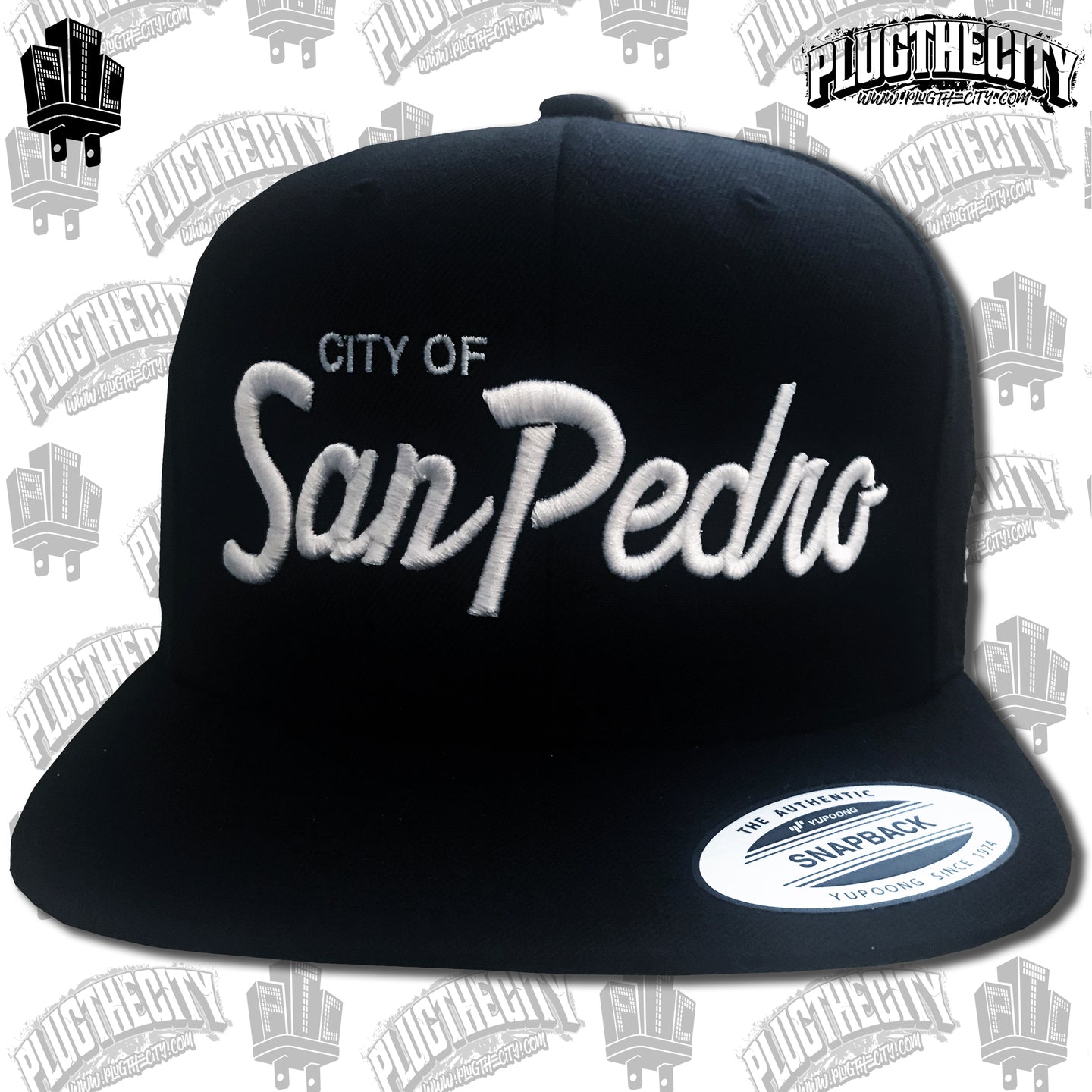 City of San Pedro-110 & PTC on the side of snapback baseball hat-Color:Black