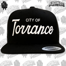 Load image into Gallery viewer, Torrance-City of Torrance-110 &amp; PTC on the side of snapback baseball hat-Color:Black
