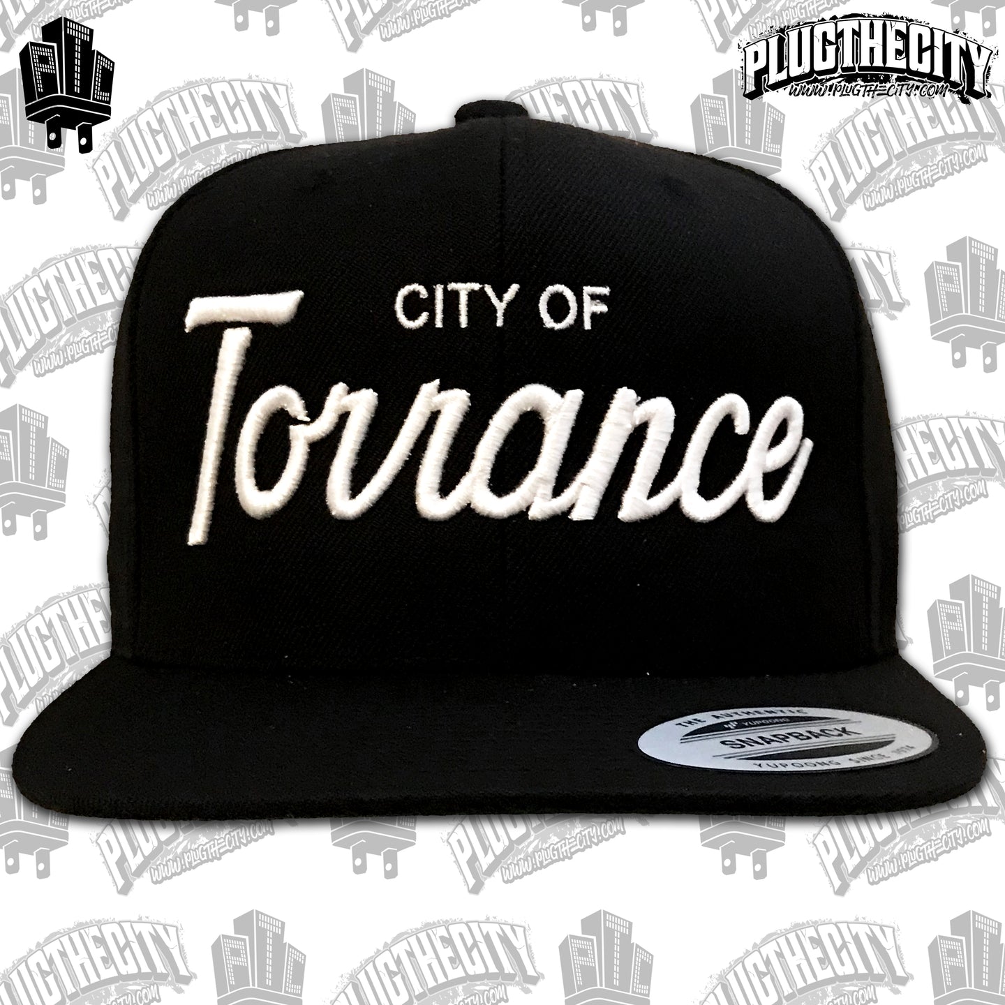 Torrance-City of Torrance-110 & PTC on the side of snapback baseball hat-Color:Black