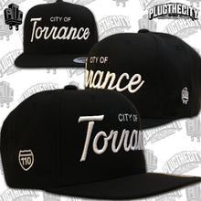 Load image into Gallery viewer, Torrance-City of Torrance-110 &amp; PTC on the side of snapback baseball hat-Color:Black
