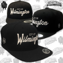Load image into Gallery viewer, City of Wilmington-110 &amp; PTC on the side of snapback baseball hat-Color:Black
