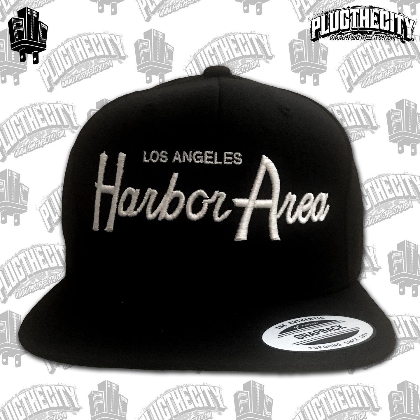 Harbor Area-Los Angeles-110 & PTC logos on the sides-snapback baseball hat-black