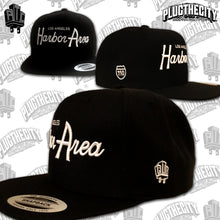 Load image into Gallery viewer, Harbor Area-Los Angeles-110 &amp; PTC logos on the sides-snapback baseball hat-black
